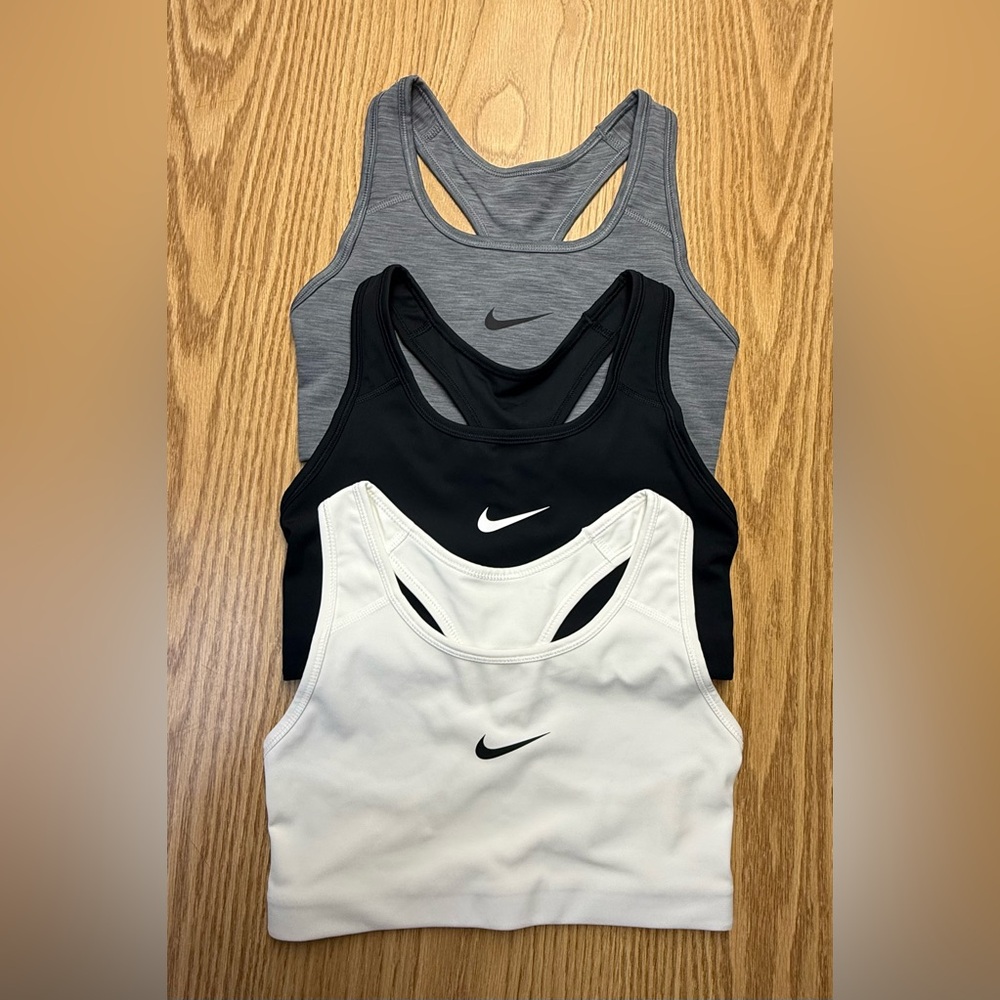 Nike Women's Racerback Dri-Fit Sports Bra in Trio Set - Gray, Black, White